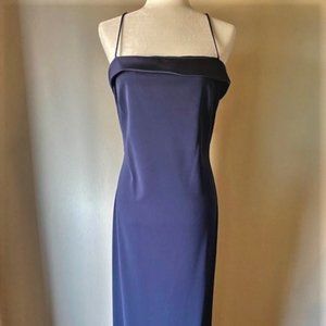 Navy Blue, Floor Length Dress/Size 14